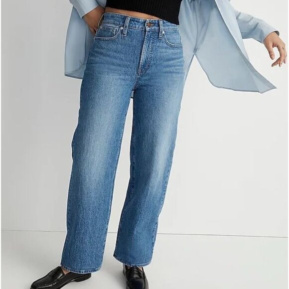 Madewell Denim - Madewell The Curvy Perfect Vintage Wide Leg Crop Jeans Cresslow Wash Size 30